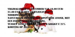 Vrijdag avond 21 December 21 procent korting